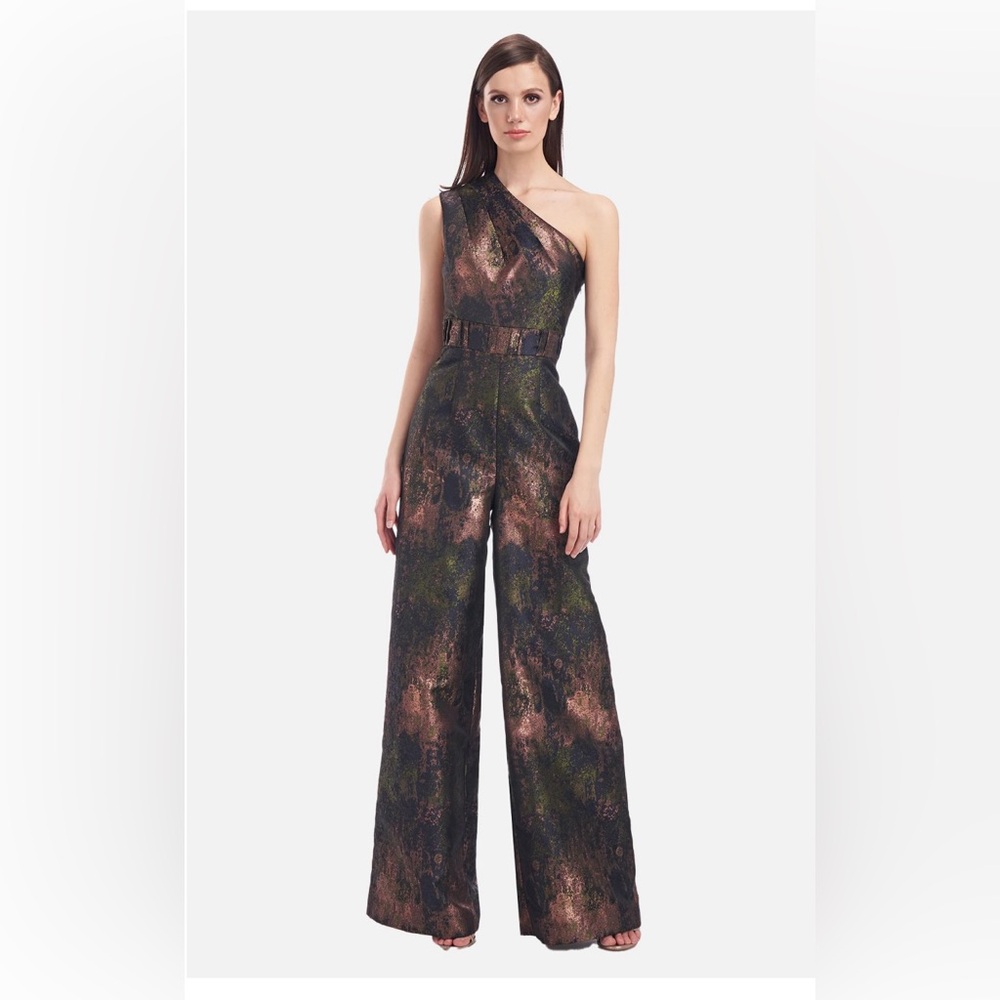 KAY UNGER | Bailey Jumpsuit | Size 14 | Bronze, Green, Multi-Color | (NWOT)